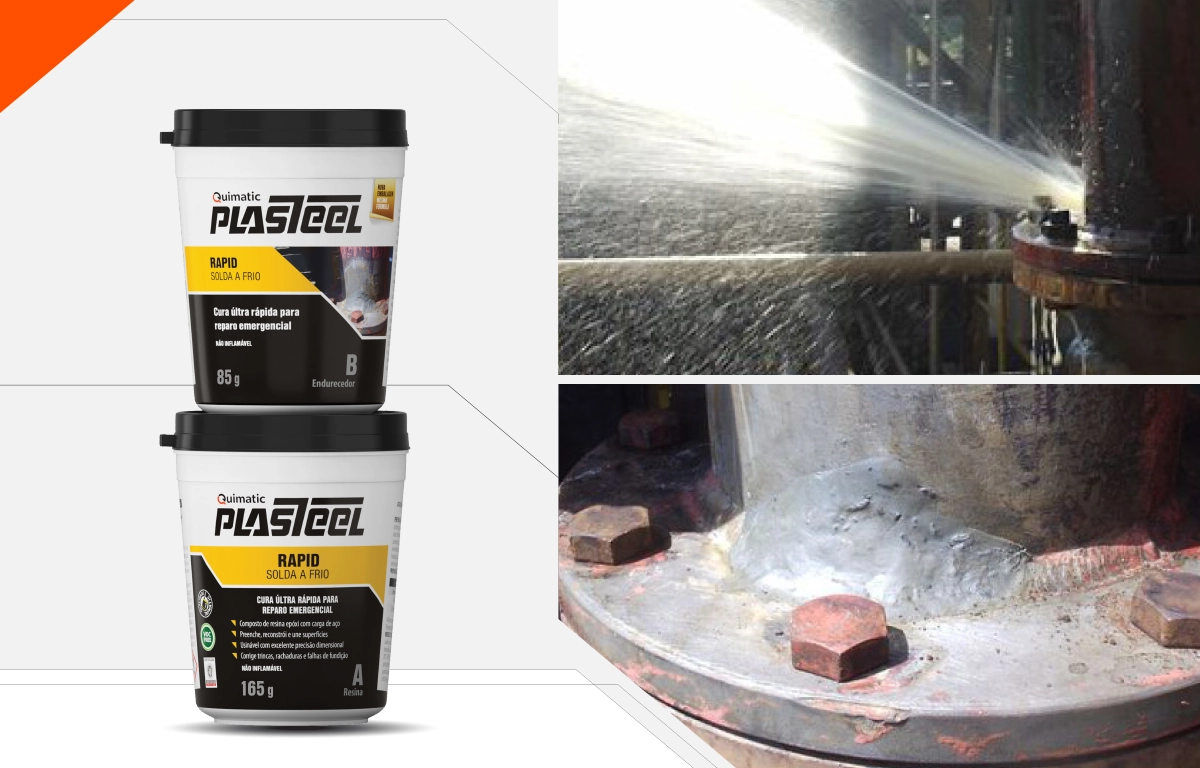 Reparos de vazamentos em tubulações utilizando Plasteel Rapid, a Solda a Frio da Quimatic