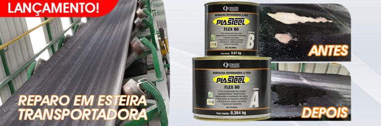 Plasteel Flex 80 – Reparo em esteiras transportadoras