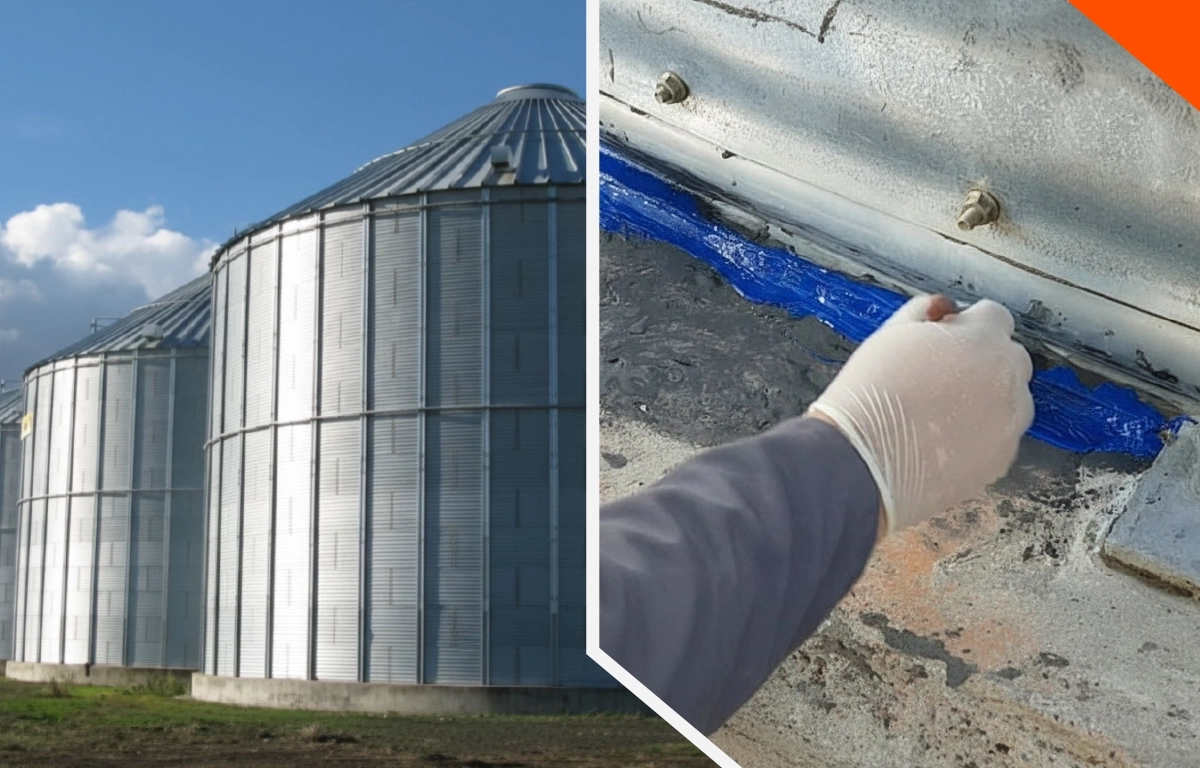 Reparo em silos de armazenamento de grãos com infiltração