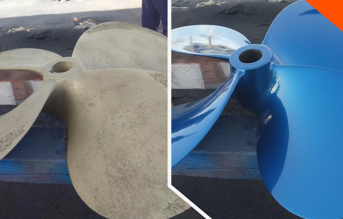 Recuperação de hélices de barcos de pesca com resinas de alta resistência da linha Plasteel