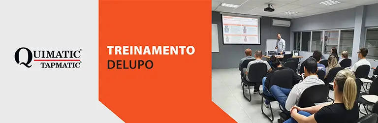 Equipe de televendas da Delupo recebe treinamento sobre produtos da Quimatic Tapmatic