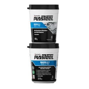 Kit Quimatic Plasteel Massa 4:1 Solda a Frio com resina e endurecedor.