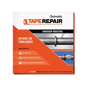 Embalagem do kit TAPEREPAIR® para reparo emergencial em tubulações.